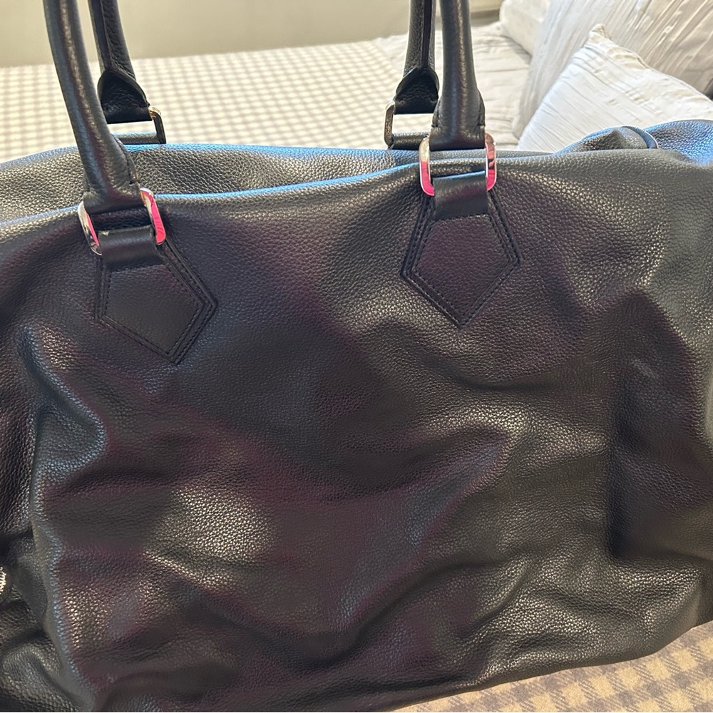 VITALE BARBERIS black Leather garment/duffle bag